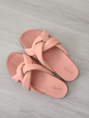 Universal Thread Braided Slide Sandals Soft Peach Womens 8 Summer Memory Foam